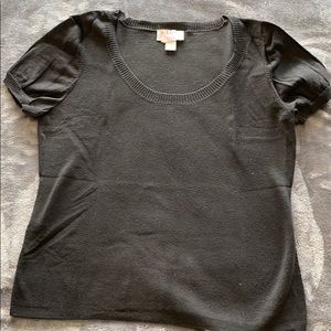 Loft black capped sleeve sweater